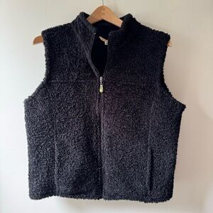 DAKINI silky-soft sherpa berber rich black fur vest